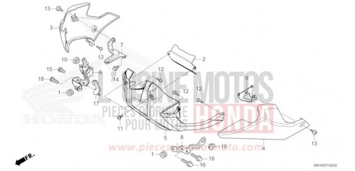 PANNEAU INFERIEUR (NC750XA) NC750XAS de 2025